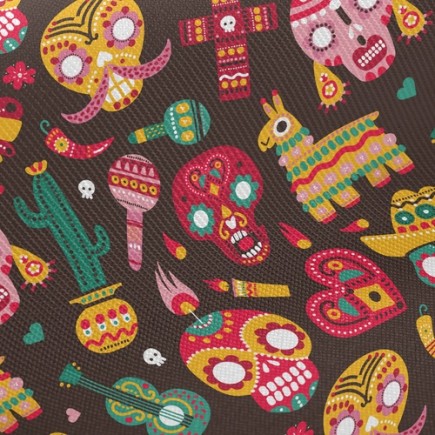 墨西哥亡靈節慶斜紋布(幅寬150公分)