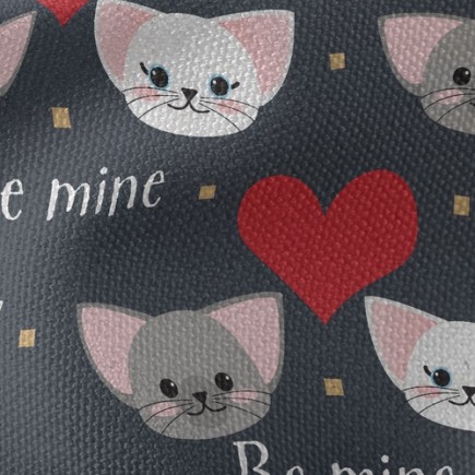愛心貓咪情侶帆布(幅寬150公分)