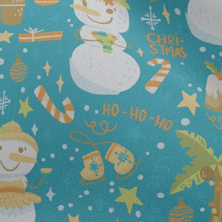 可愛雪人慶聖誕雪紡布(幅寬150公分)