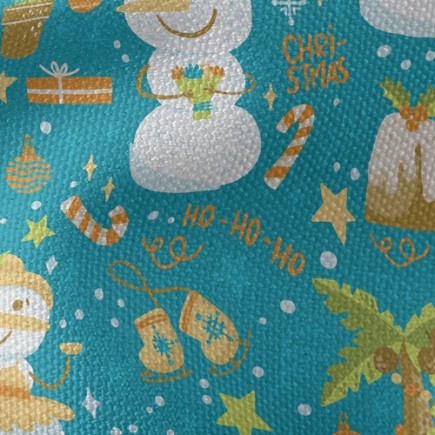 可愛雪人慶聖誕帆布(幅寬150公分)