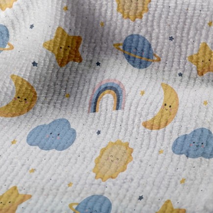 太陽星星雲彩虹毛巾布(幅寬160公分)