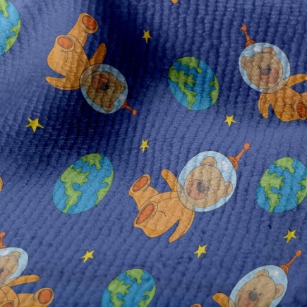 地球與太空熊毛巾布(幅寬160公分)
