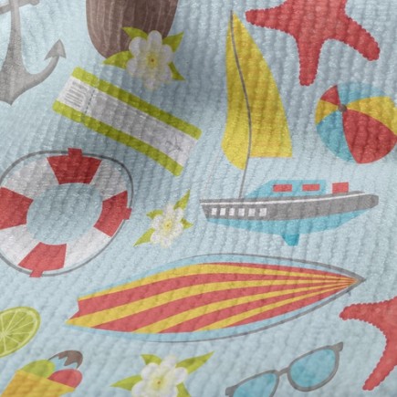 帆船小島旅遊毛巾布(幅寬160公分)