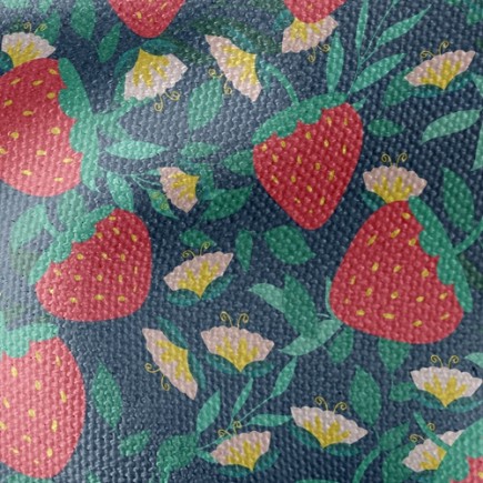 草莓花朵園帆布(幅寬150公分)