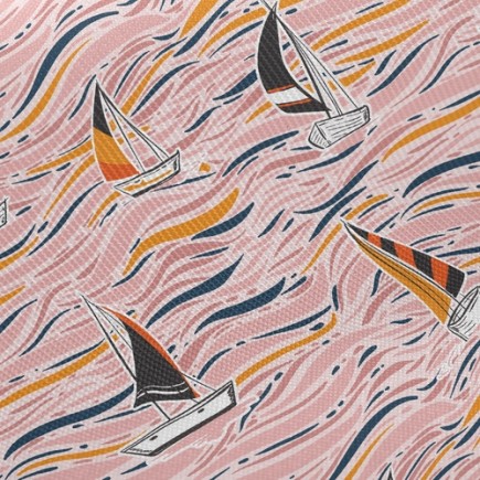 手繪帆船斜紋布(幅寬150公分)