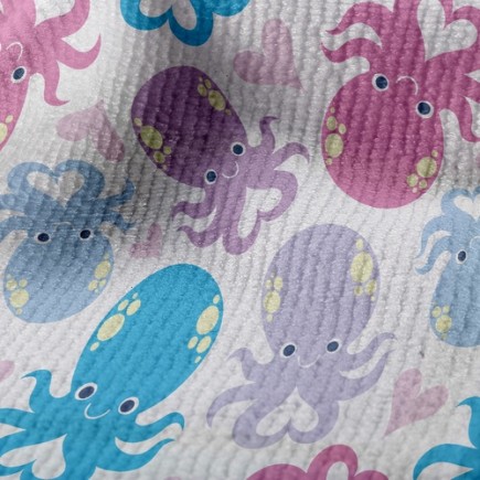 俏皮愛心章魚毛巾布(幅寬160公分)