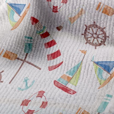 帆船船槳瓶中信毛巾布(幅寬160公分)