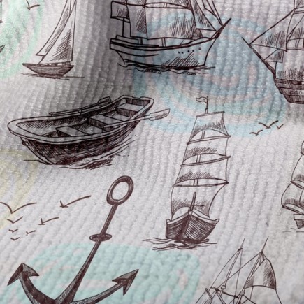 帆船小木船毛巾布(幅寬160公分)