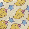 黃色鴨子和星星斜紋布(幅寬150公分)