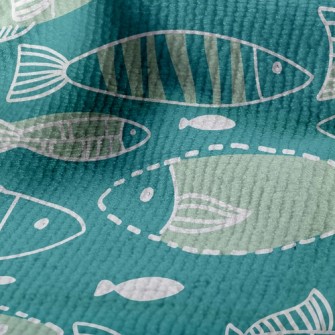 海洋中的魚毛巾布(幅寬160公分)