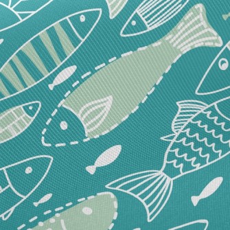 海洋中的魚斜紋布(幅寬150公分)