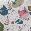 可愛描繪貓咪斜紋布(幅寬150公分)
