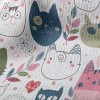 可愛描繪貓咪毛巾布(幅寬160公分)