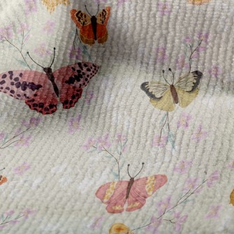 花園裡的蝴蝶毛巾布(幅寬160公分)
