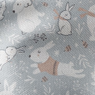 聖誕松鼠白兔帆布(幅寬150公分)
