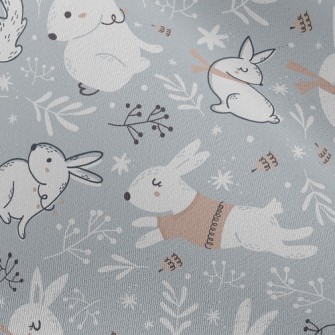 聖誕松鼠白兔雪紡布(幅寬150公分)