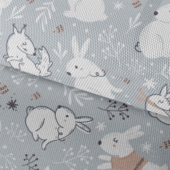聖誕松鼠白兔牛津布(幅寬150公分)