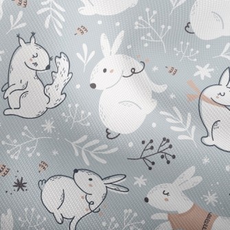 聖誕松鼠白兔雙斜布(幅寬150公分)