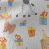 斑馬狐狸慶祝生日帆布(幅寬150公分)