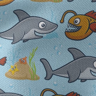 鯊魚尖牙燈籠魚帆布(幅寬150公分)