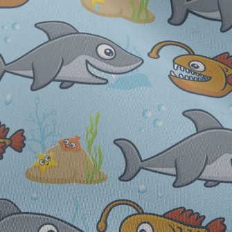 鯊魚尖牙燈籠魚雪紡布(幅寬150公分)