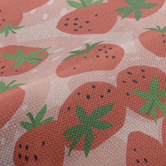 肥美大顆草莓麻布(幅寬150公分)