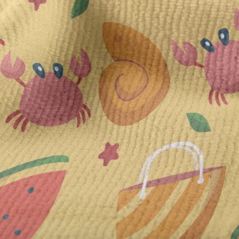 俏皮海灘螃蟹毛巾布(幅寬160公分)