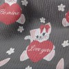 可愛兔子貓咪傳情毛巾布(幅寬160公分)