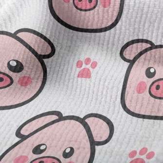 大眼可愛小豬毛巾布(幅寬160公分)