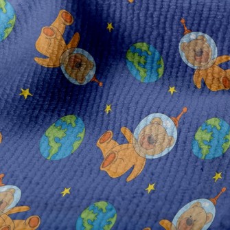 地球與太空熊毛巾布(幅寬160公分)